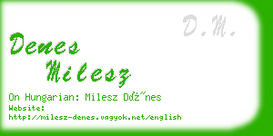 denes milesz business card